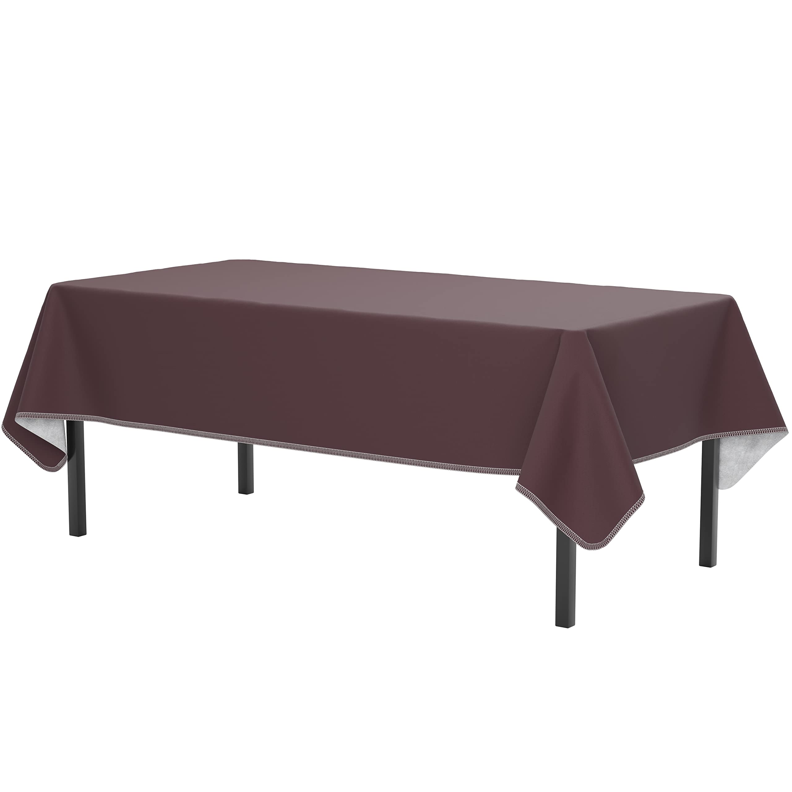 Brown Flannel Backed Plastic Table Cover 54 In. x 108 In. | Case of 36