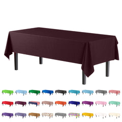 Premium Brown Plastic Table Cover | Case of 96 - 54 In. x 108 In.