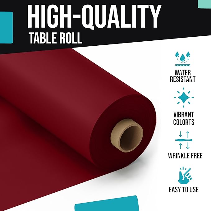40 In. x 100 Ft. Burgundy Table Roll | Case of 6