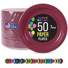 7 in. Burgundy Paper Plates | 50 Ct.