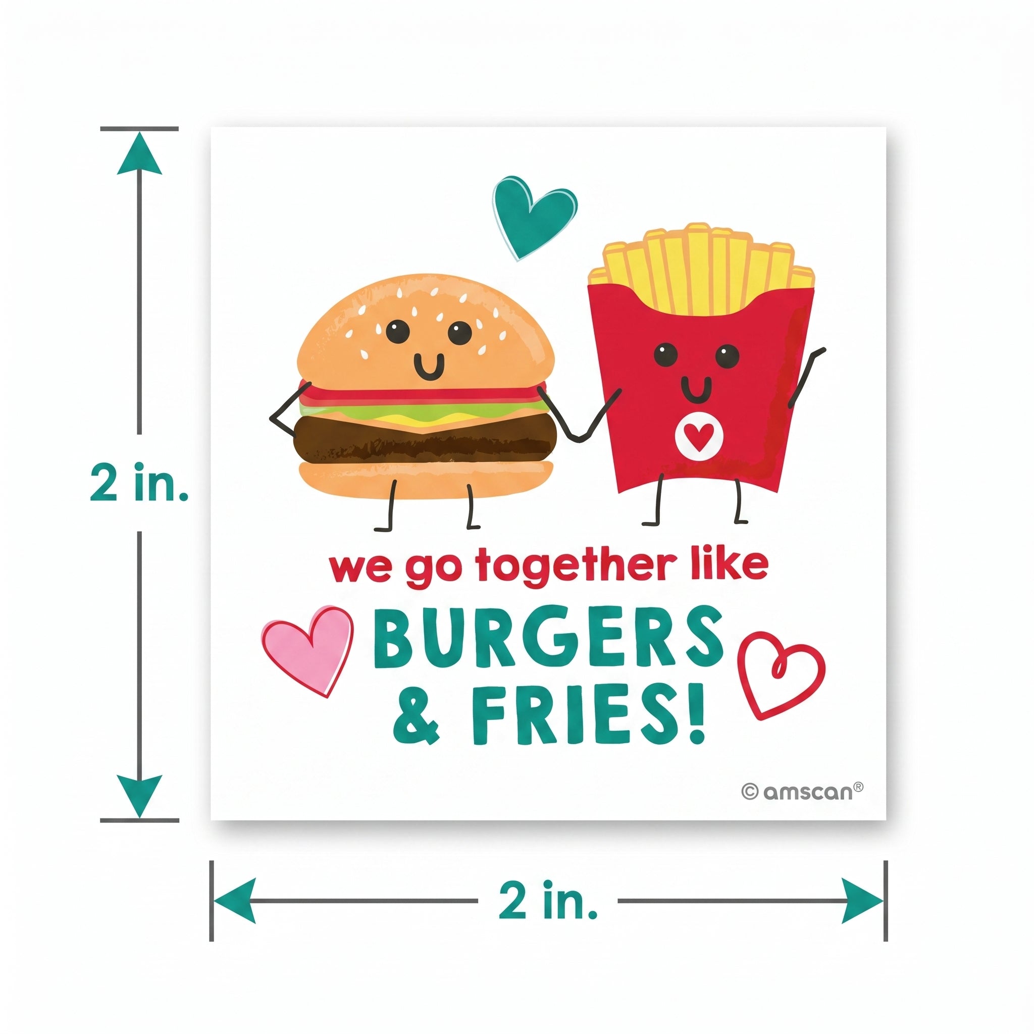 Valentine's Day Food-Themed Temporary Tattoos, 48-Pack