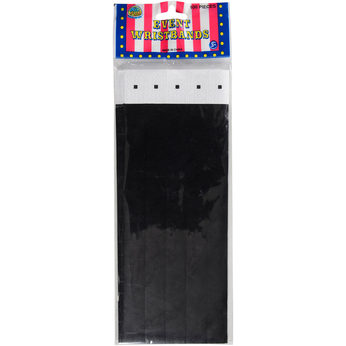 Adhesive Event Bands/Black/100 Per Pkg