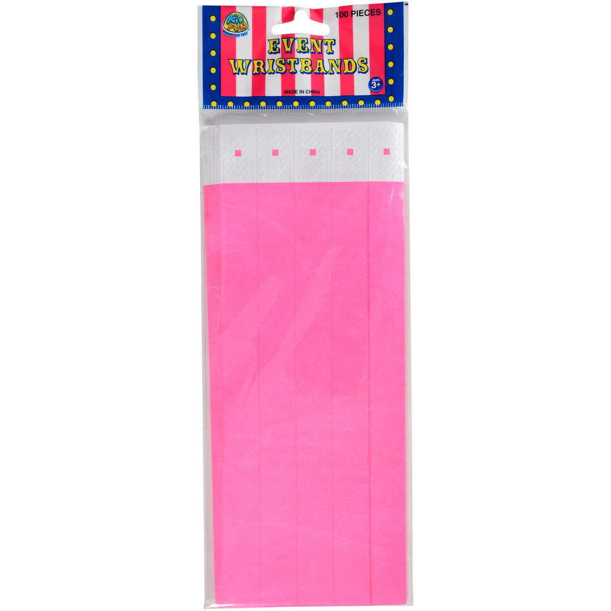 Adhesive Event Bands/Neon Pink/100 Per Pkg