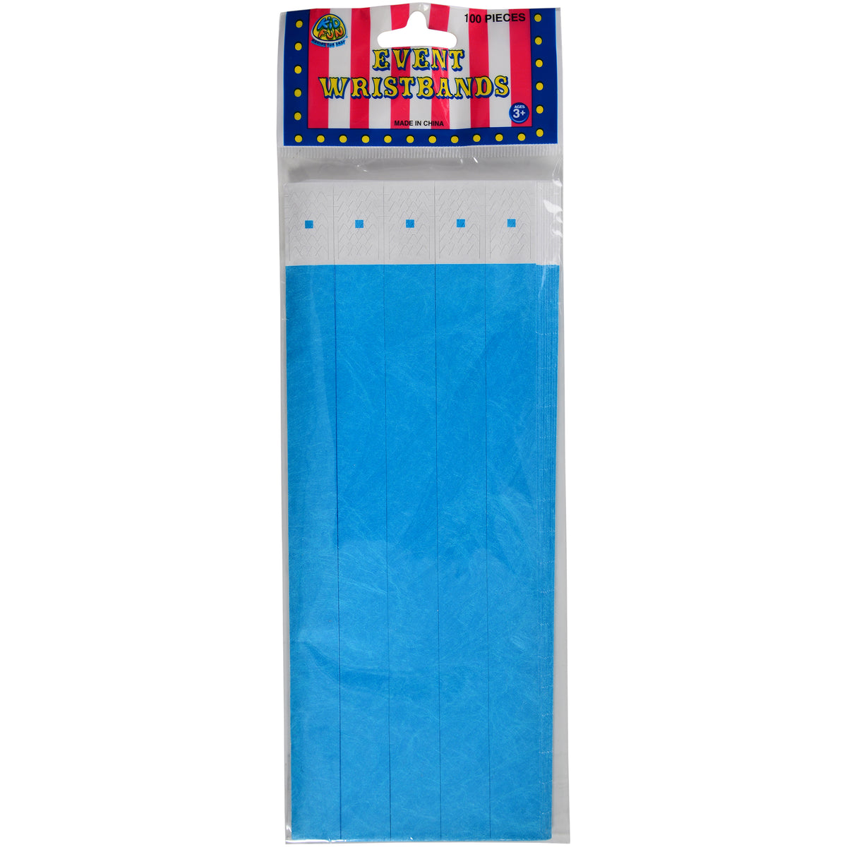 Adhesive Event Bands/Neon Blue/100 Per Pkg