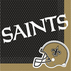 New Orleans Saints Lunch Napkins - NFL Party Supplies with Team Helmet Design, 6.5 In. X 6.5 In. Paper Napkins for Tailgates, Game Day, Birthdays