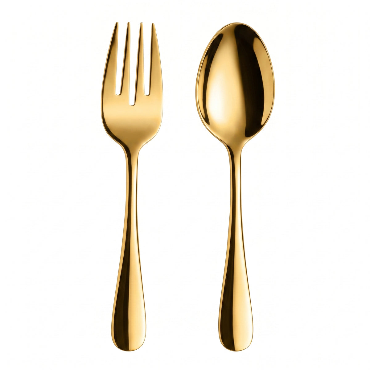 Elegant Gold Serving Spoon and Fork Set - 13 In. | 4 Count
