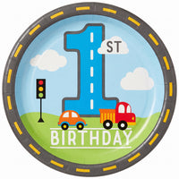 "On the Road" 1st Birthday 6.75" Plates