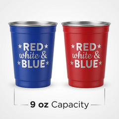Patriotic Red and Blue 9oz Tumblers