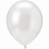 White Pearl 12" Latex Balloons - 72 Pack