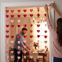 Valentine's Day Dimensional Hearts String Decoration, 7 ft