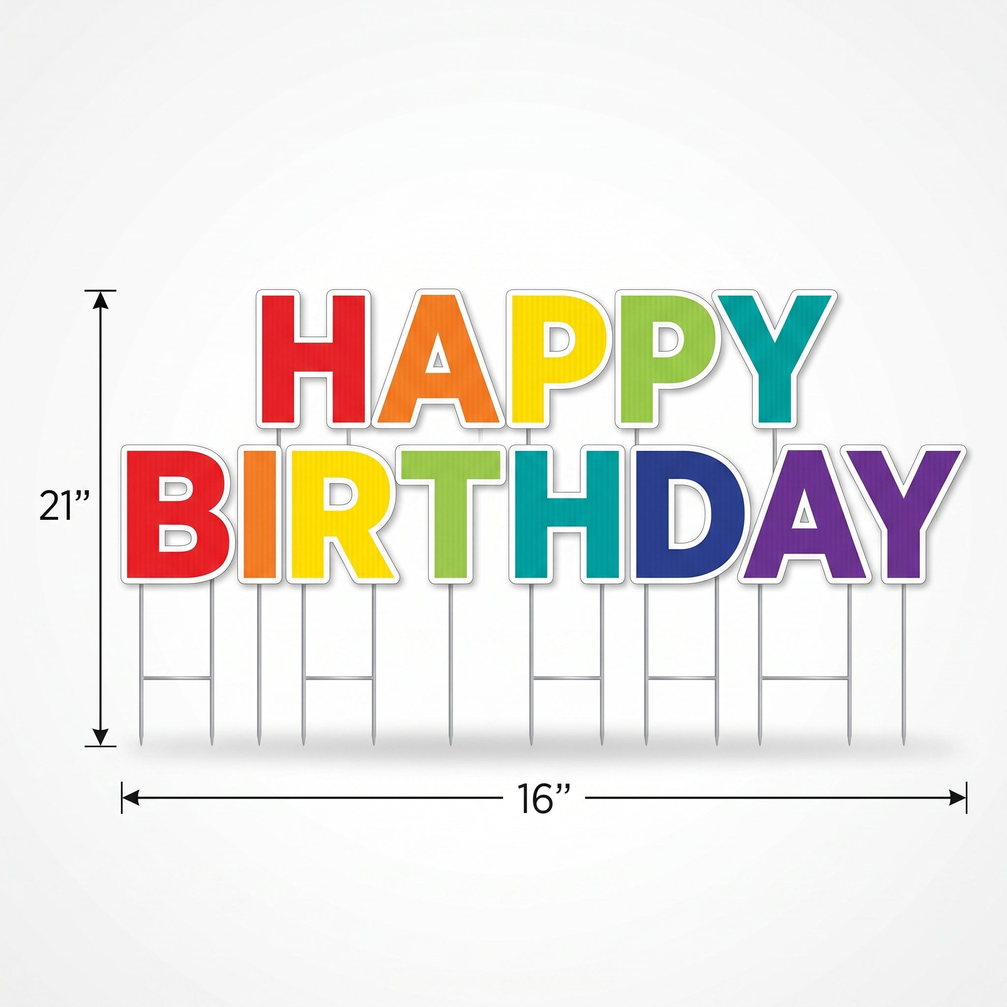 Vibrant "HAPPY BIRTHDAY" Yard Stake Sign Set