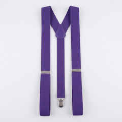 Purple Adjustable Y-Back Suspenders - Versatile Costume Accessory