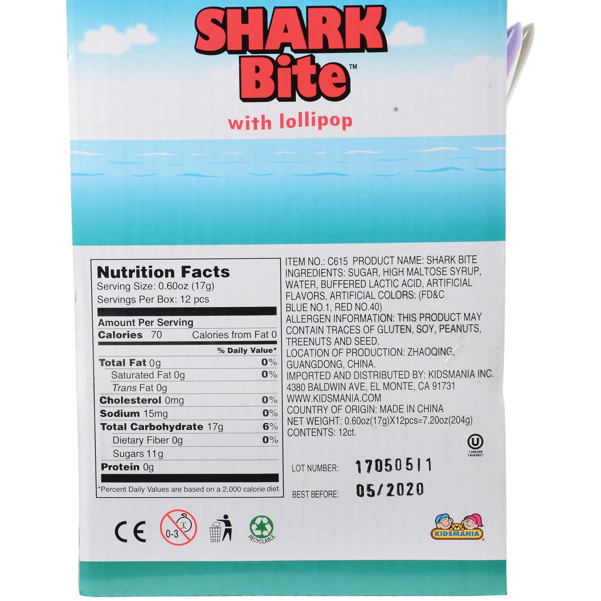 Shark Bite W/Lollipop/12 Per Disp - 12 Count
