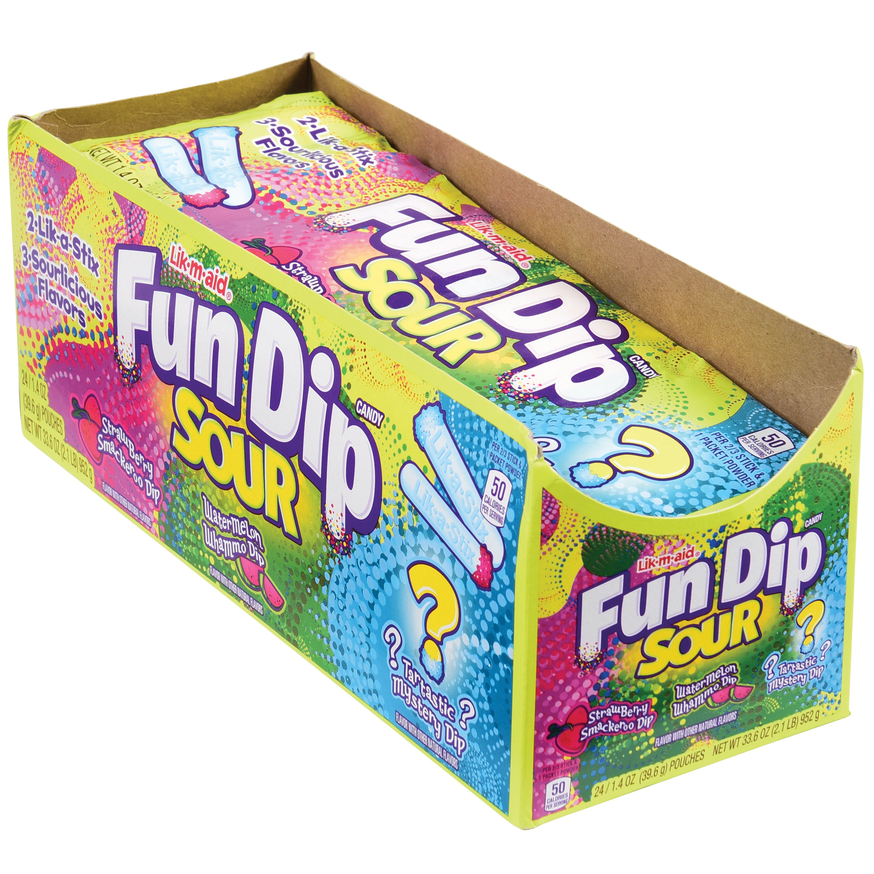 Lik-M-Aid Fun Dip Sour/24 Per Pk - 24 Count