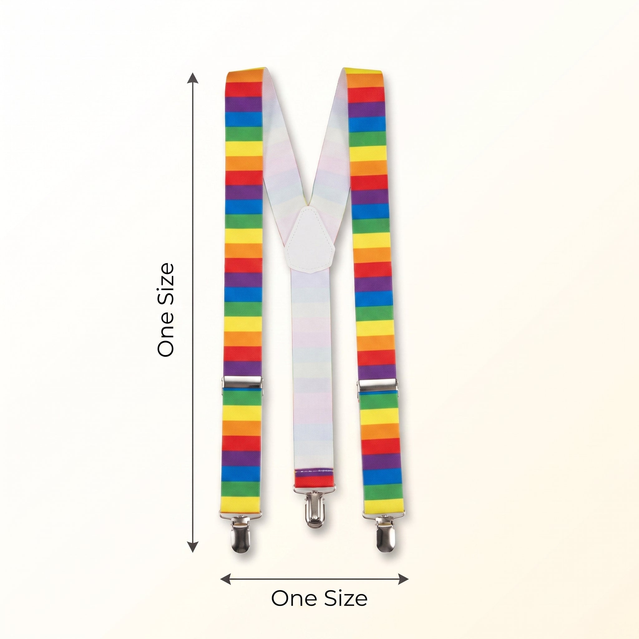 Vibrant Rainbow Stripe Suspenders