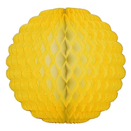 14 In. Yellow Paper Puff Globe