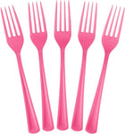 Heavy Duty Cerise Plastic Forks | 50 Count