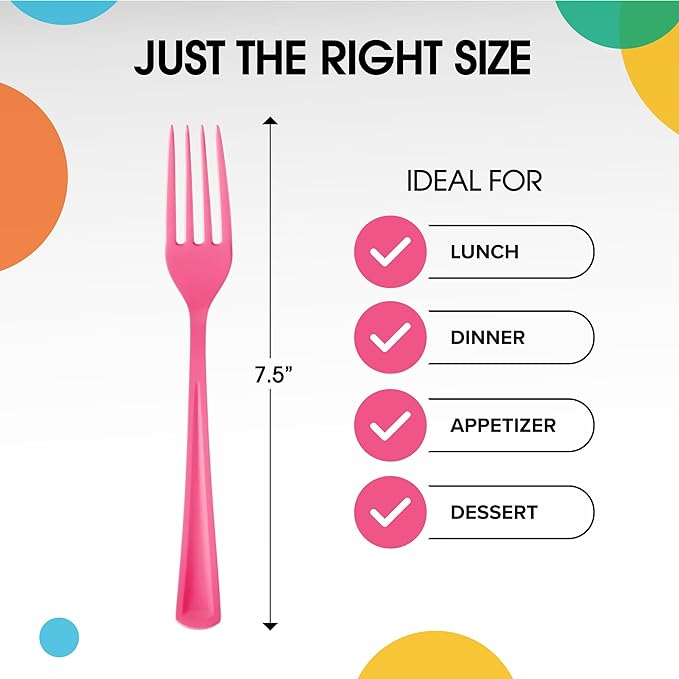 Cerise Plastic Forks | 25 Count