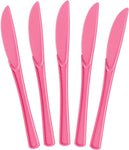 Heavy Duty Cerise Plastic Knives - 7.75 in. | 50 Count