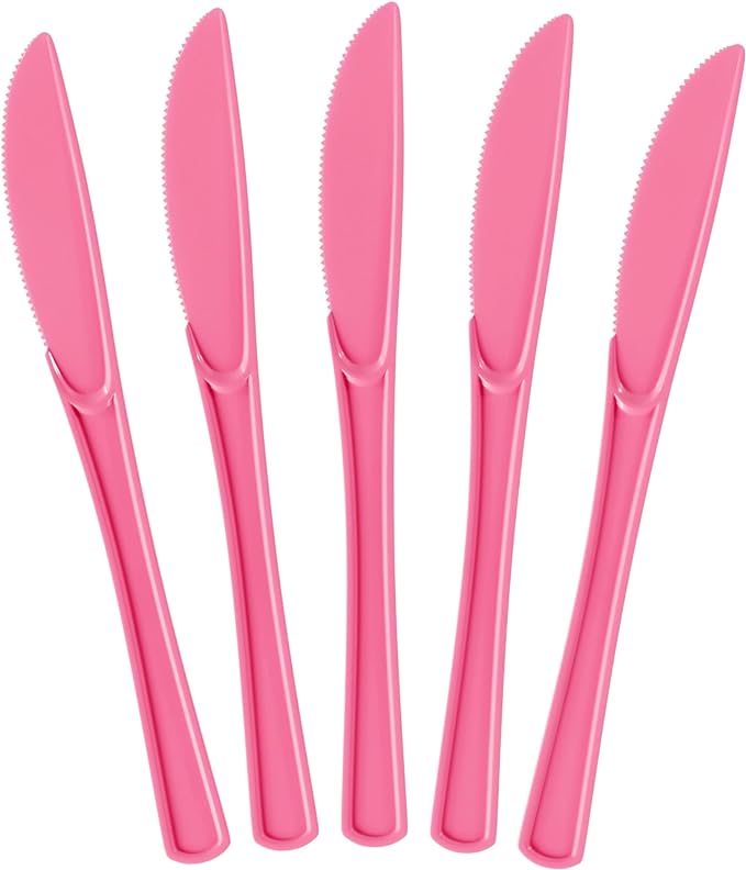 Heavy Duty Cerise Plastic Knives - 7.75 in. | Case of 1200