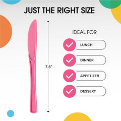 Heavy Duty Cerise Plastic Knives - 7.75 in. | Case of 1200