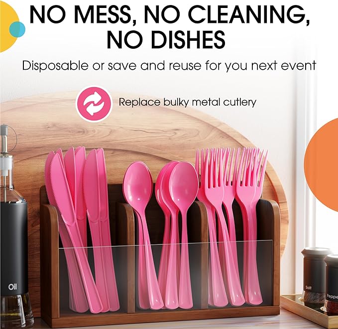 Heavy Duty Cerise Plastic Knives - 7.75 in. | Case of 1200