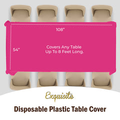 Cerise Plastic Table Covers | 6 Pack - 54 In. x 108 In.