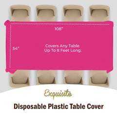 Premium Cerise Plastic Table Covers | 12 Pack - 54 In. x 108 In.