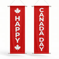 "Happy Canada Day" Hanging Door & Wall Flags, 2-Pack