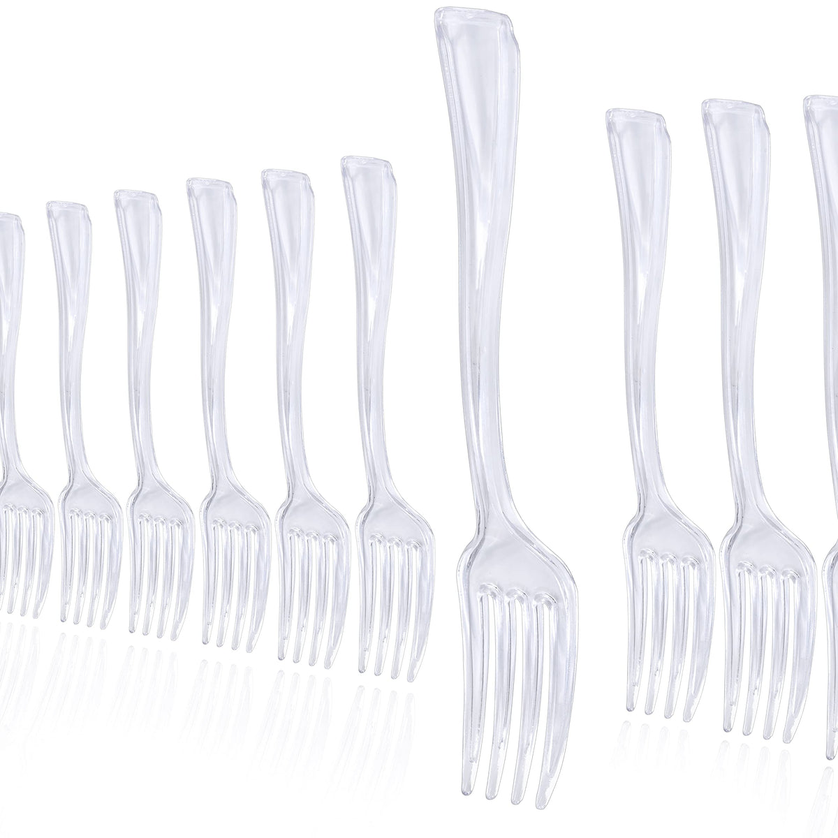 Clear Plastic Tasting Forks | 48 Count
