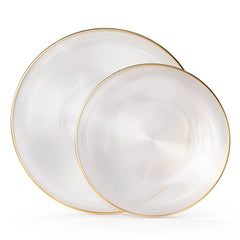 7 Inch and 10 Inch Luster Plate Combo 15|15 - Clear