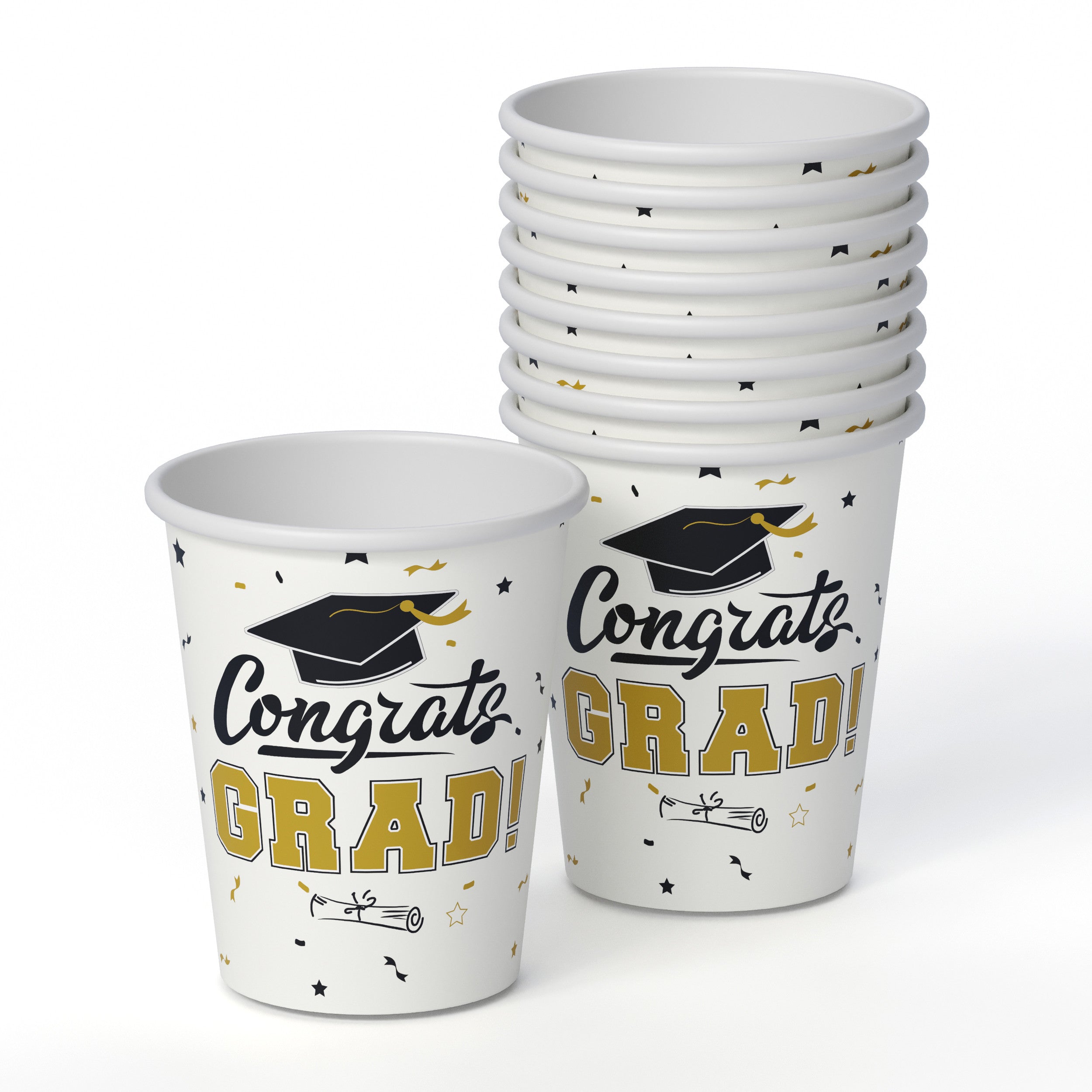 White/Gold Graduation Combo Pack | Service For 8