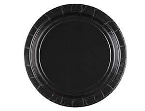 7 In. Jet Black Plates 8 count