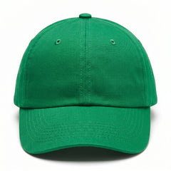 Green Baseball Cap - Plain Cotton Twill Blank Hat with Curved Brim, Unisex Classic 6-Panel Kelly Green Cap for Everyday Wear, Sports or Customization