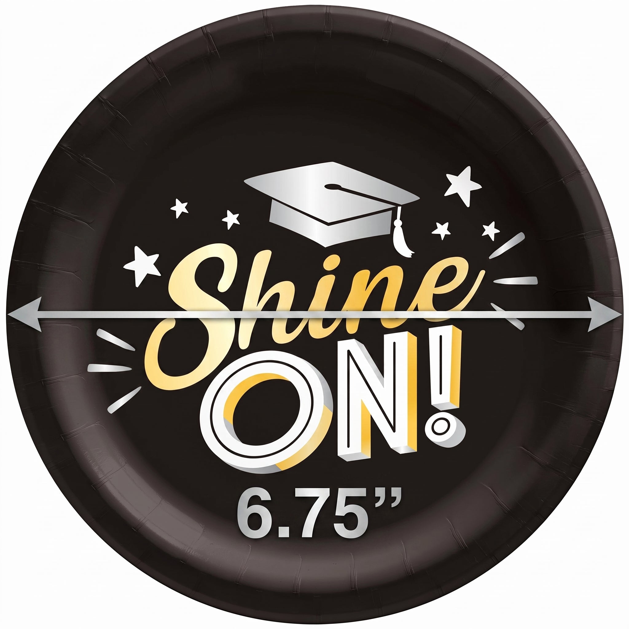 Shine On Graduation Paper Plates - 6.75" Round