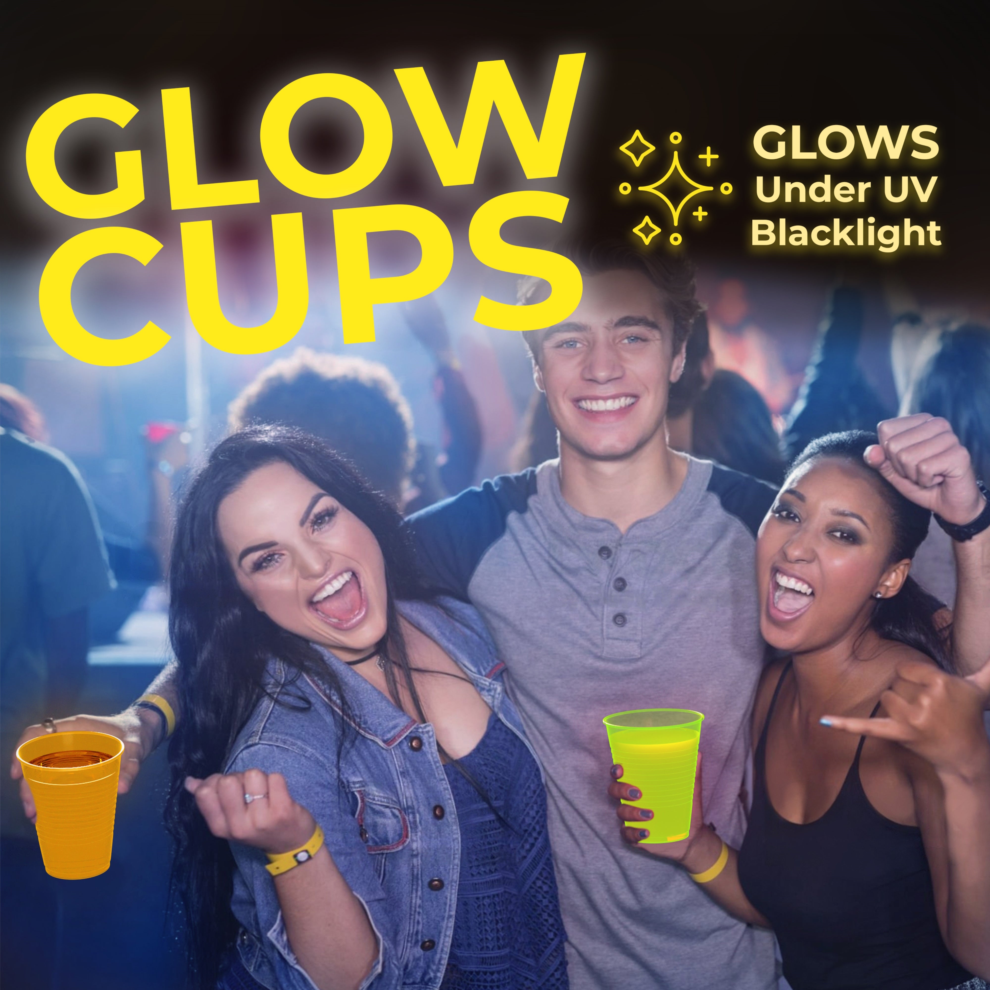 Unleashed - 16 Oz. Neon Assorted Color Plastic Cups - 60 Ct.