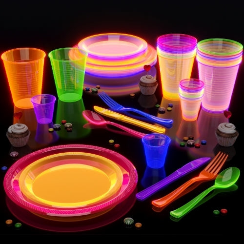 Unleashed - Heavy Duty Neon Plastic Forks - 60 Ct.
