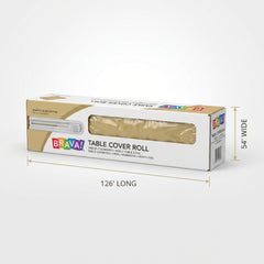 Gold Plastic Table Cover Roll with Cutter - 40" x 126'
