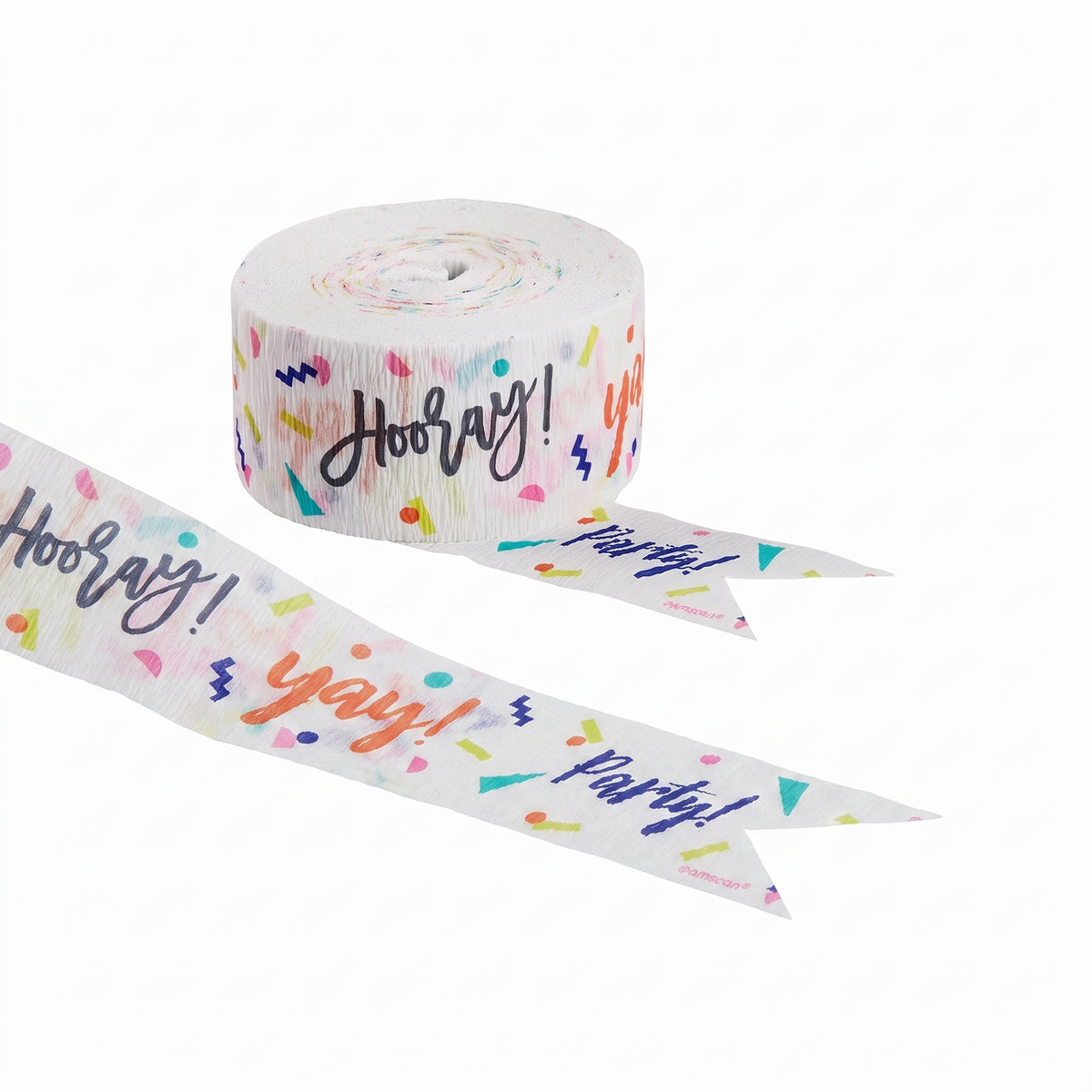 Colorful "Hooray Yay" Crepe Streamers - 81ft