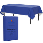 Dark Blue Flannel Backed Plastic Table Cover  - 54 In. x 108 In.