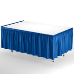Dark Blue Plastic Table Skirt - 14 ft. x 29 in.