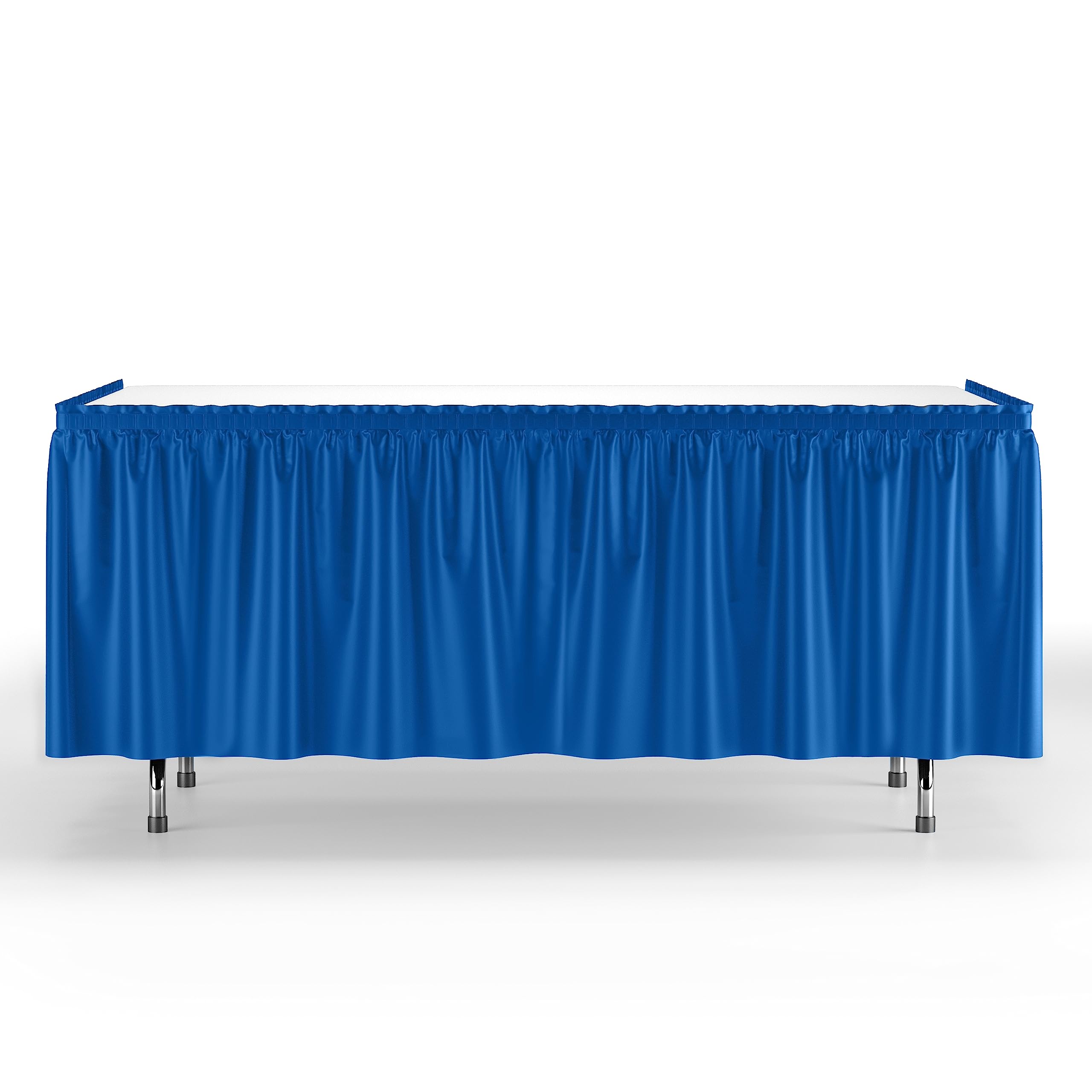 Dark Blue Plastic Table Skirt | Case of 48