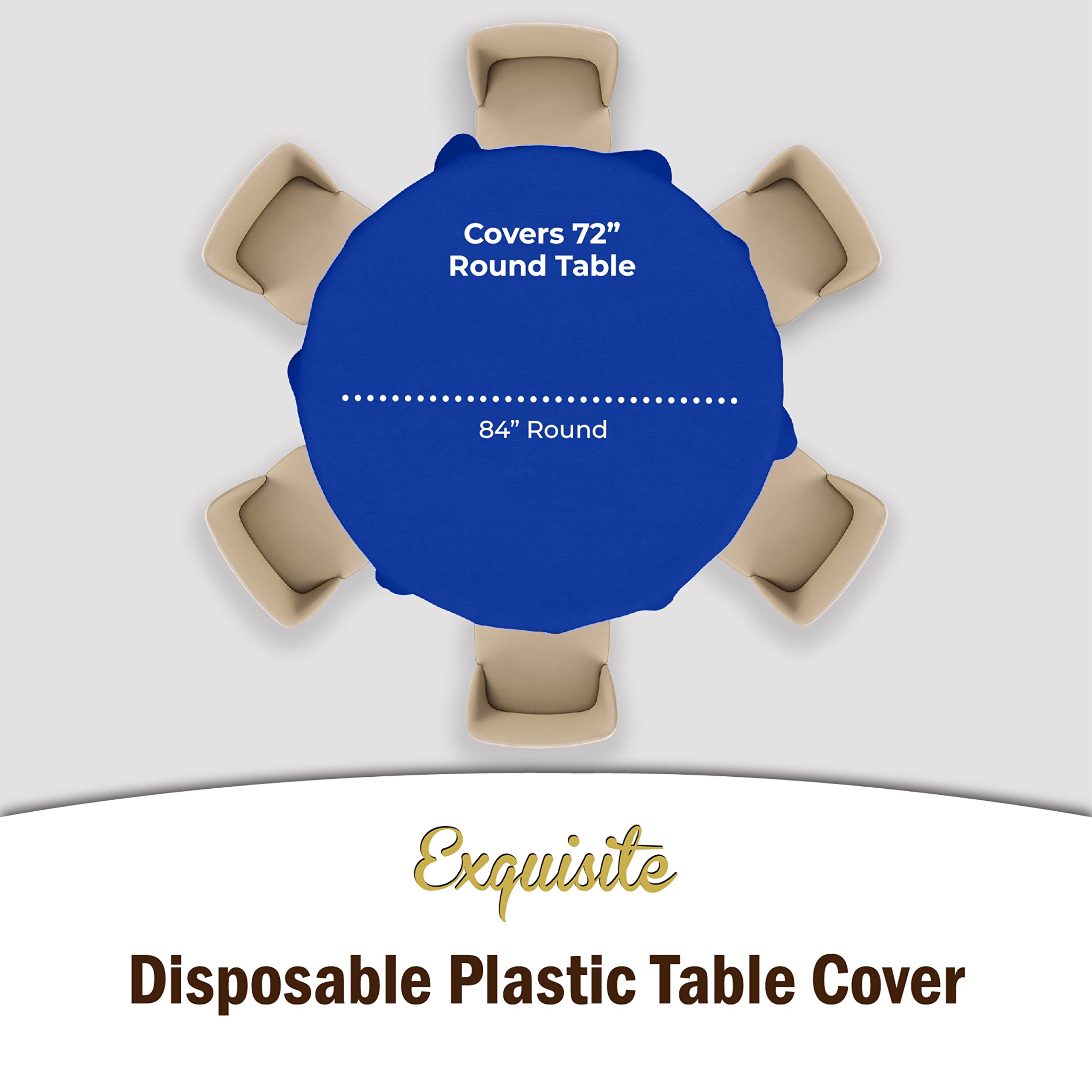 Dark Blue Round plastic Table Cover