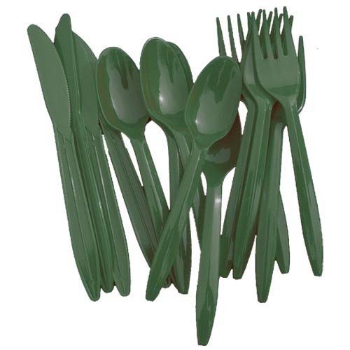 Dark Green Cutlery Combo Pack | 48 Count