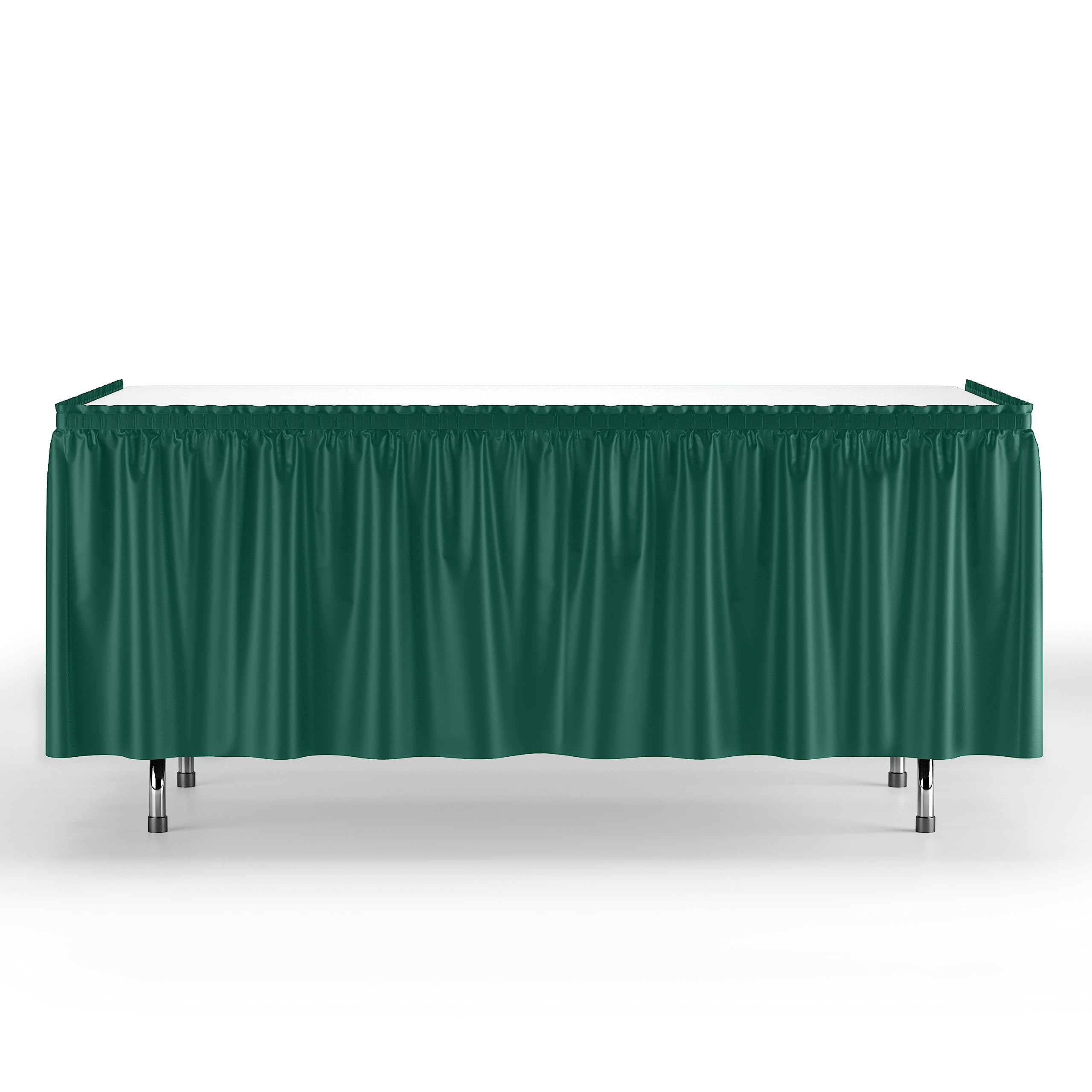 Dark Green Plastic Table Skirt | Case of 48