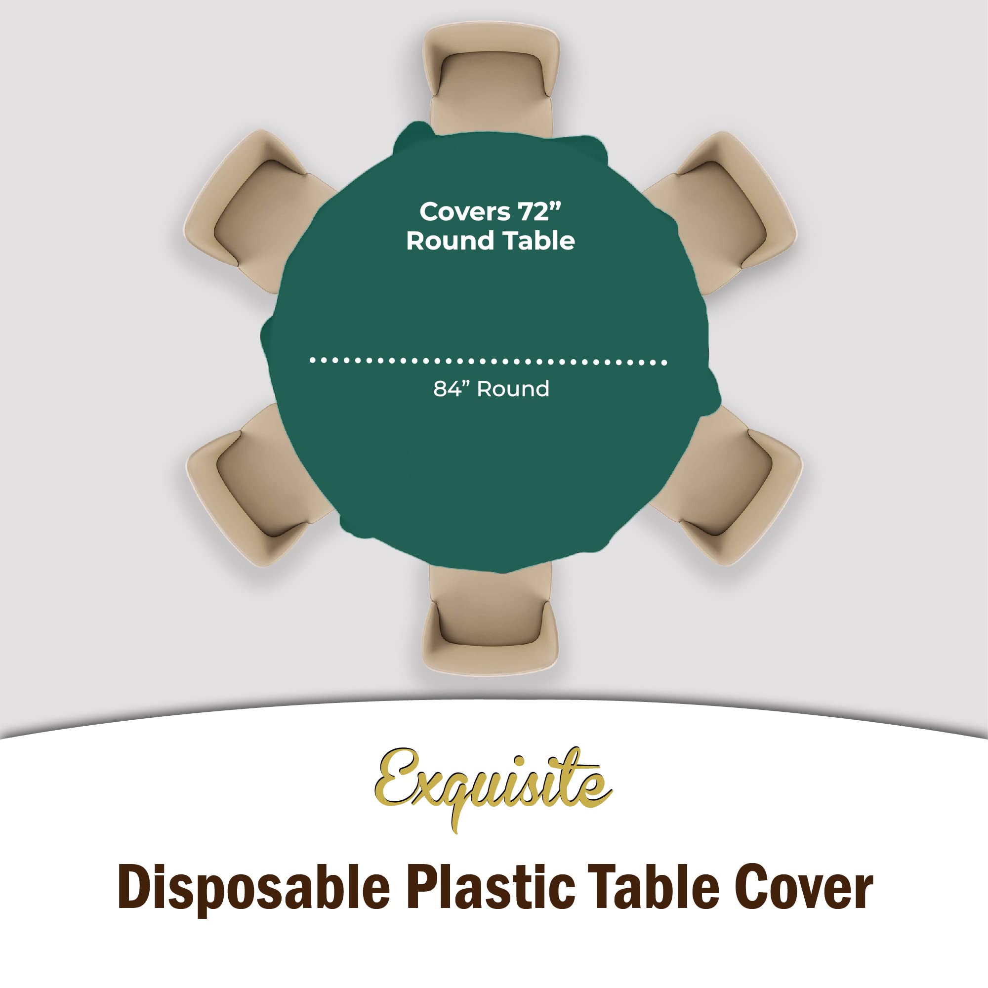Dark Green Round Plastic Table Cover | Case of 48