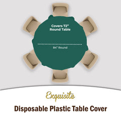 Dark Green Round Plastic Table Cover | Case of 48