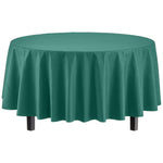 Dark Green Round Plastic Table Cover - 84 in.