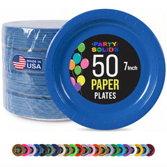 7 in. Dark Blue Paper Plates | 50 Ct.