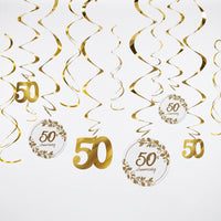 Golden 50th Anniversary Swirl Decorations Value Pack